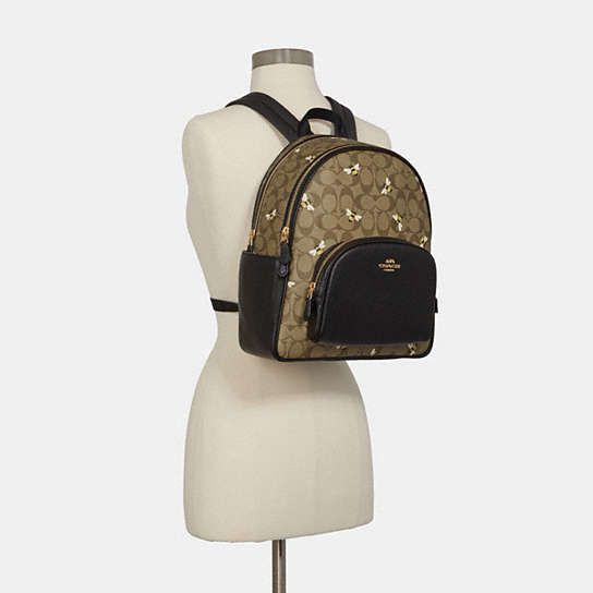 COACH® | Court Backpack In Signature Canvas With Bee Print