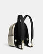 COACH®,MINI COURT BACKPACK,Pebbled Leather,Medium,Gold/Chalk,Angle View