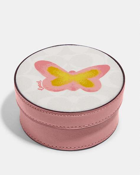 Trinket Box In Signature Canvas With Butterfly