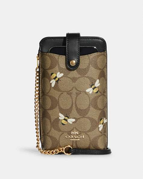 Phone Crossbody In Signature Canvas With Bee Print