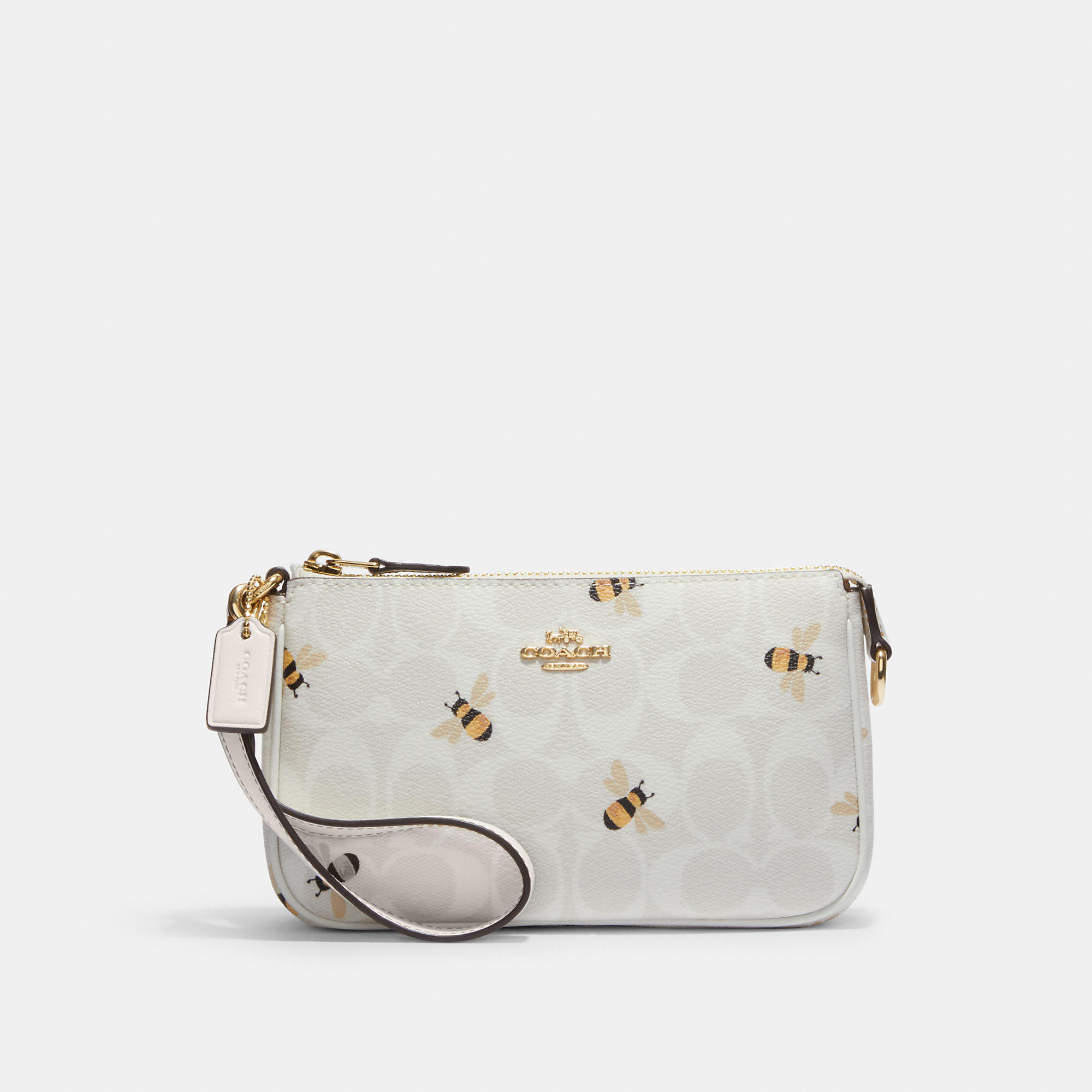 Coach Phone Crossbody in Signature Canvas with Bee Print