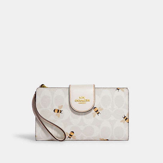 COACH OUTLET® | Tech Wallet In Signature Canvas With Bee Print