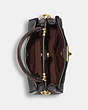 COACH®,MINI LANE TOP HANDLE,Leather,Medium,Gold/Black Multi,Inside View,Top View