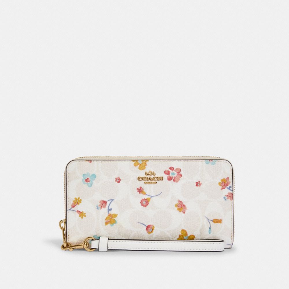 COACH® Long Zip Around Wallet In Signature Canvas With Mystical