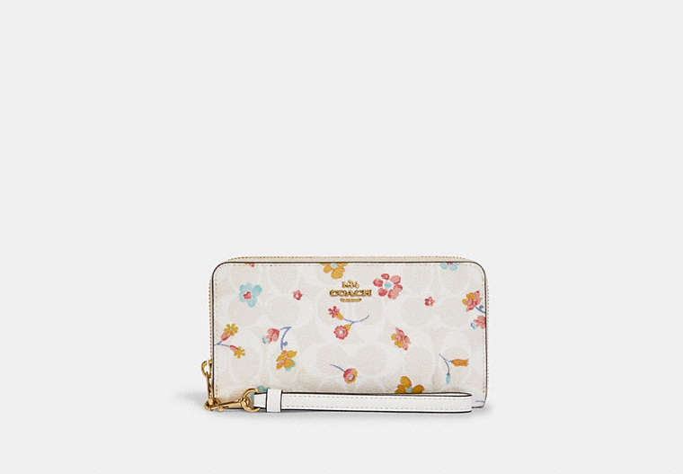 Long Zip Around Wallet In Signature Canvas With Mystical Floral Print image number 0
