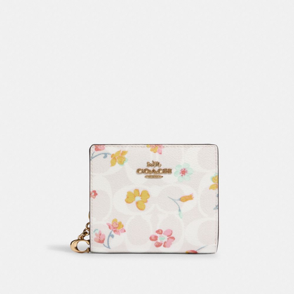 COACH® Snap Wallet In Signature Canvas With Mystical Floral Print