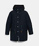 COACH®,PARKA,Polyamide/Cotton,Navy,Front View