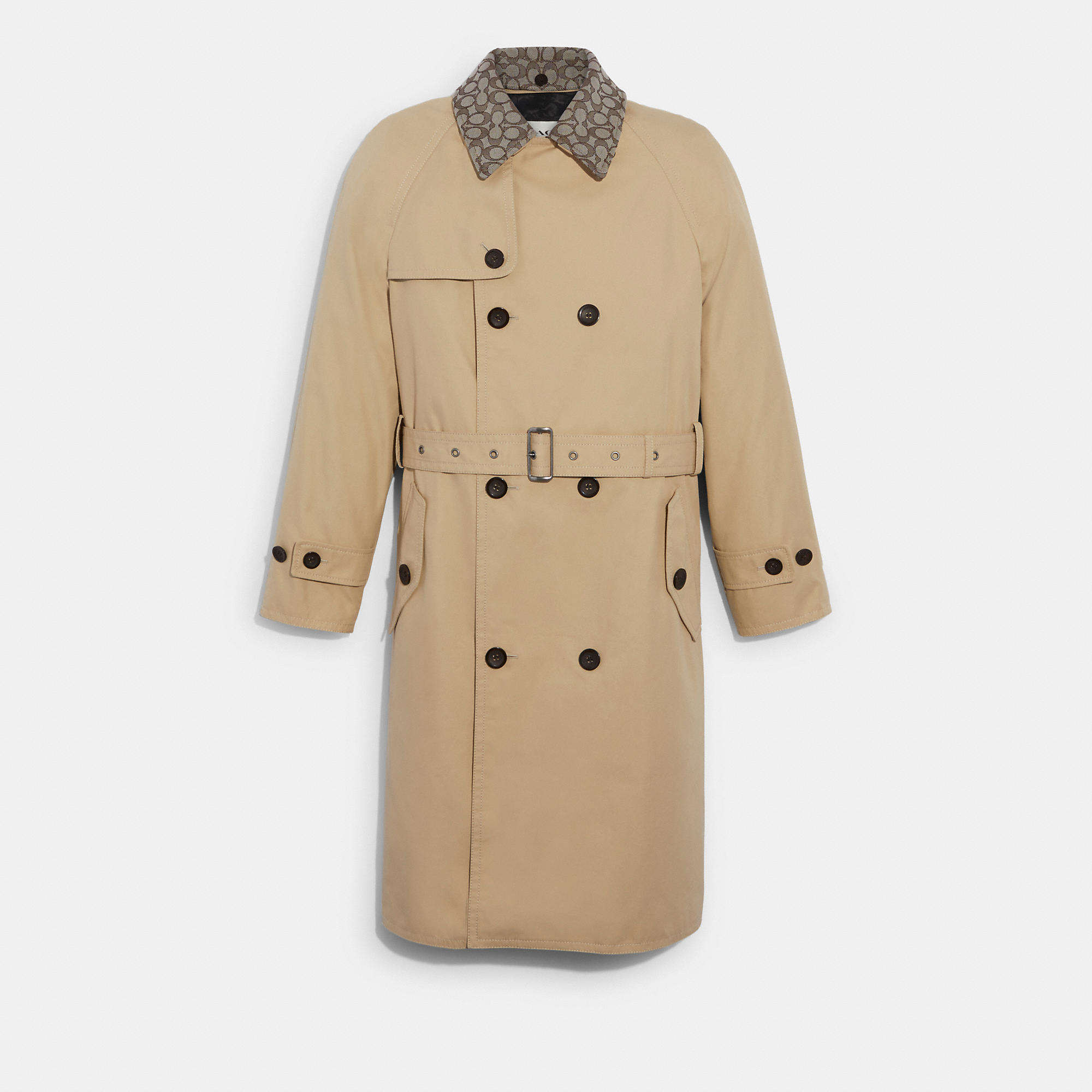 Shop Coach Outlet Trench Coat In Organic Cotton And Recycled Polyester In Beige