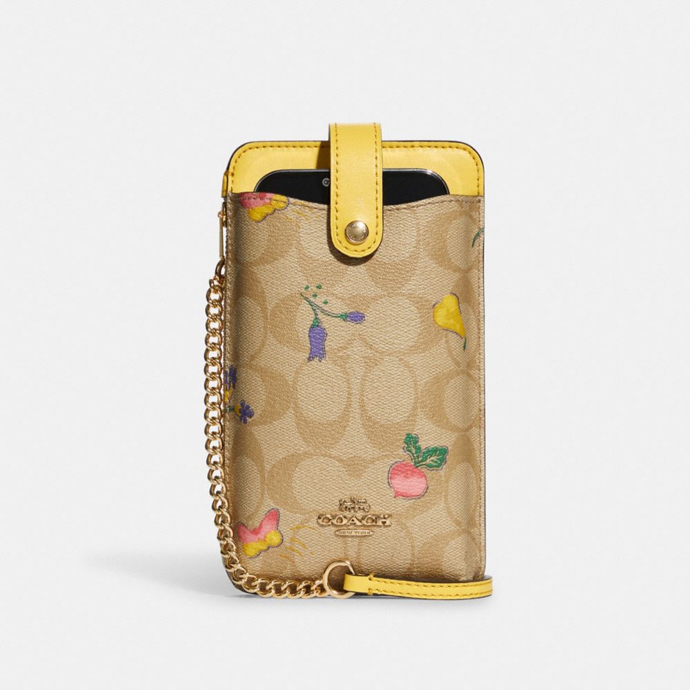 COACH® Phone Crossbody In Signature Canvas With Dreamy Veggie Print