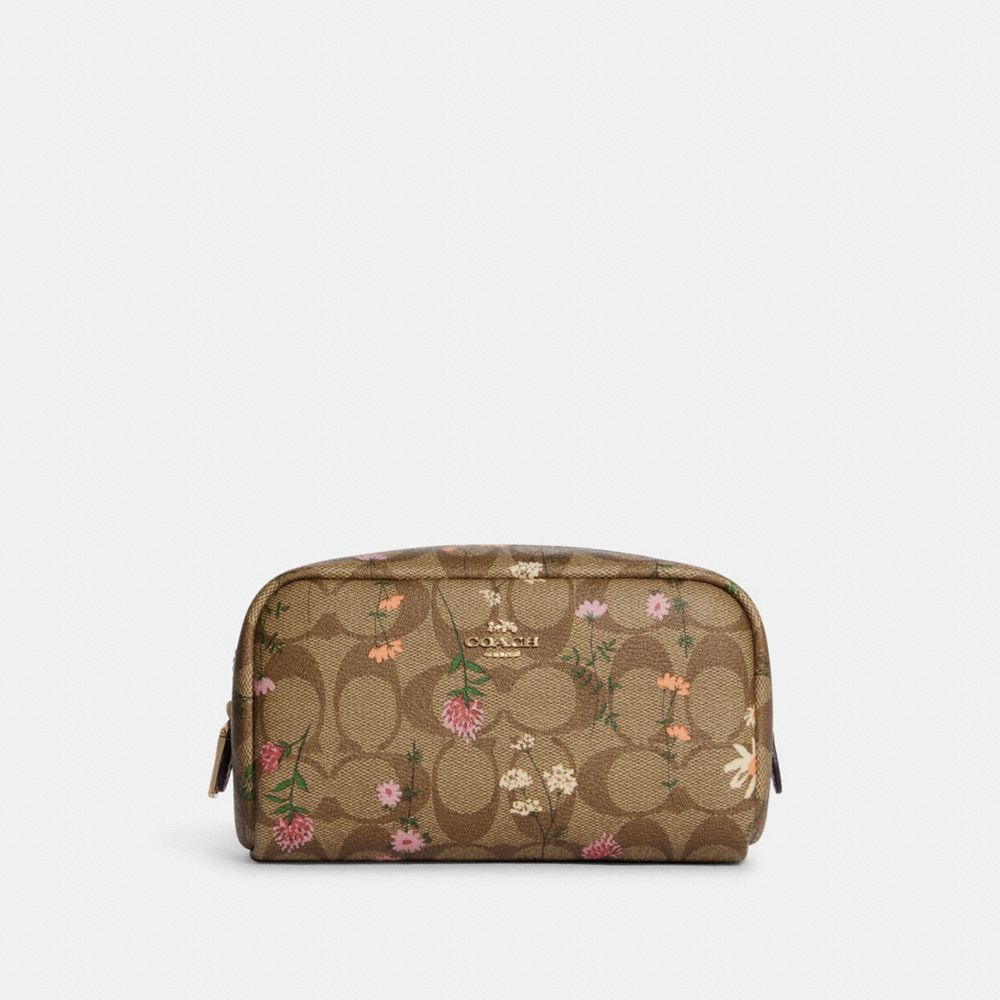 COACH OUTLET® Small Boxy Cosmetic Case In Signature Canvas With