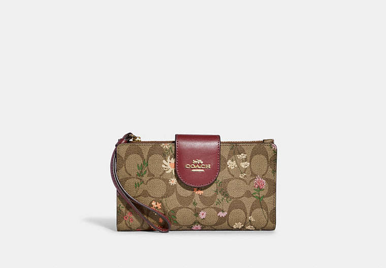 Tech Wallet In Signature Canvas With Wildflower Print