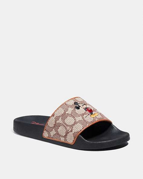 CoachDisney X Coach Sport Slide In Signature Textile Jacquard With Mickey Mouse Embroidery