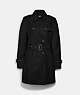 COACH®,SOLID MID TRENCH,Fabric,Black,Front View