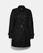 COACH®,SOLID MID TRENCH,Fabric,Black,Front View