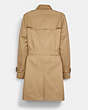 COACH®,SOLID MID TRENCH,Fabric,Classic Khaki,Back View