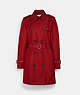 COACH®,SOLID MID TRENCH,Fabric,Ruby,Front View