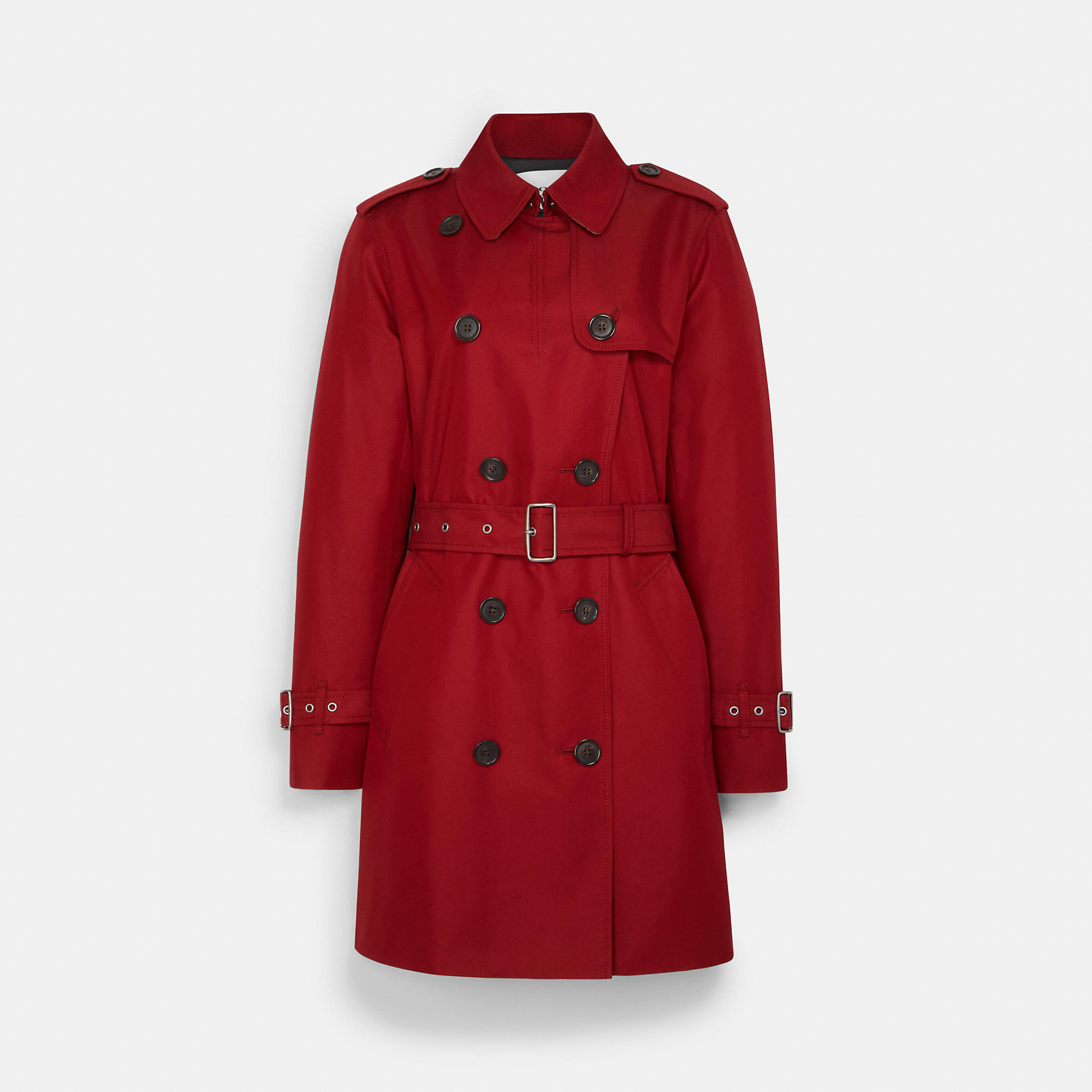 Coach Solid Mid Trench In Red | ModeSens