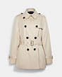 COACH®,SOLID SHORT TRENCH,Fabric,Porcelain,Front View