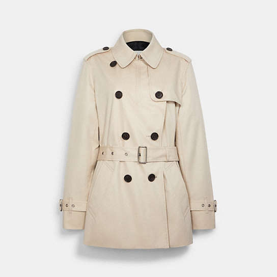 Coach Outlet Signature Lapel Short Trench ShopStyle Coats | lupon.gov.ph
