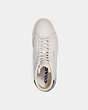 COACH®,CLIP HIGH TOP SNEAKER,Leather,Chalk,Inside View,Top View