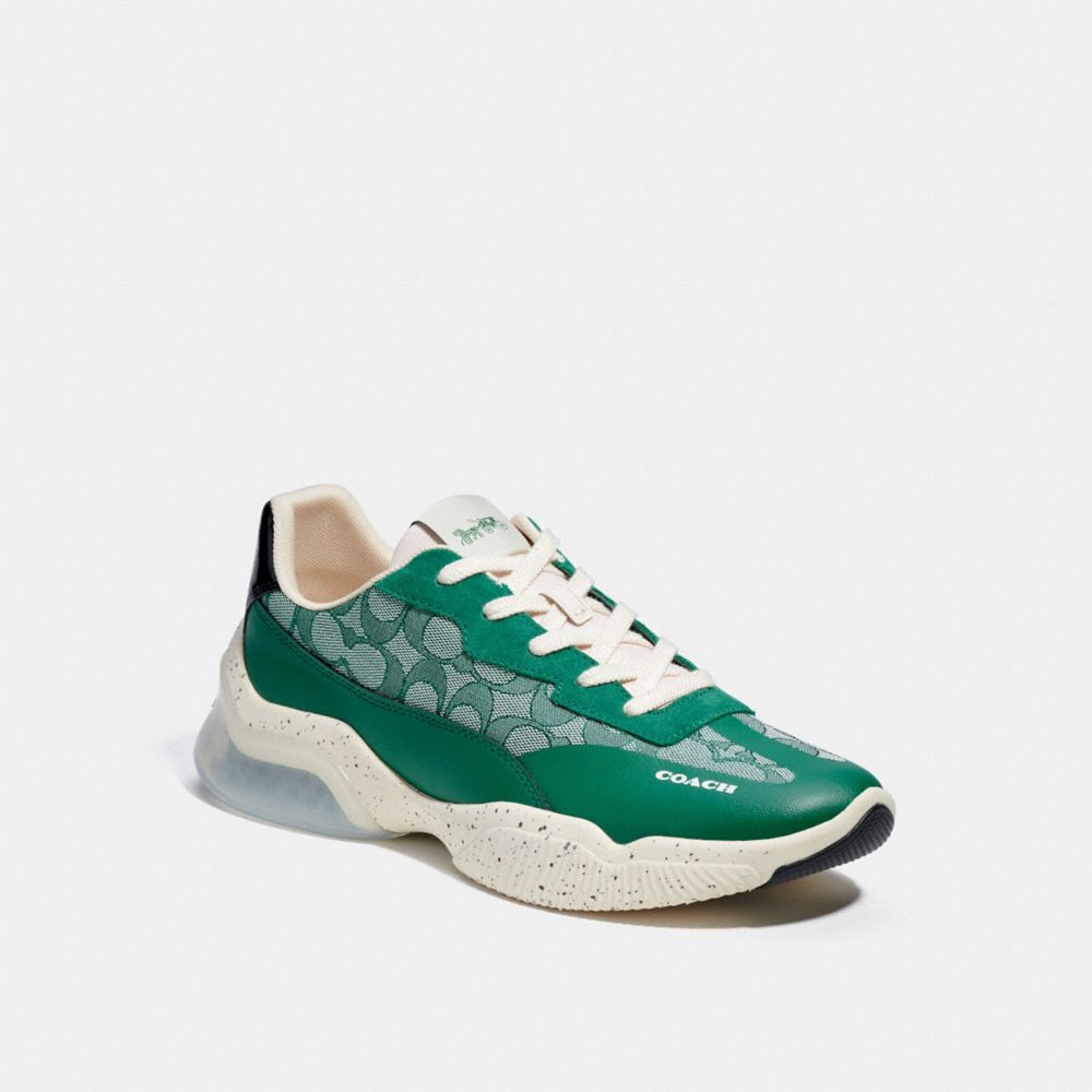 green coach shoes