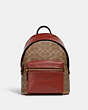 COACH®,CHARTER BACKPACK 24 IN SIGNATURE CANVAS,canvas,Medium,Brass/Tan/Rust,Front View