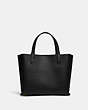 COACH®,WILLOW TOTE 24,Polished Pebble Leather,Medium,Brass/Black,Back View