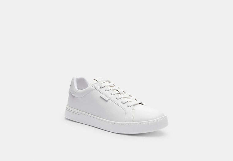 COACH®,LOWLINE LOW TOP SNEAKER,Leather,Optic White,Front View
