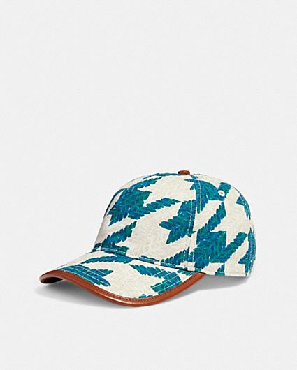 Houndstooth Baseball Cap In Organic Cotton | COACH®