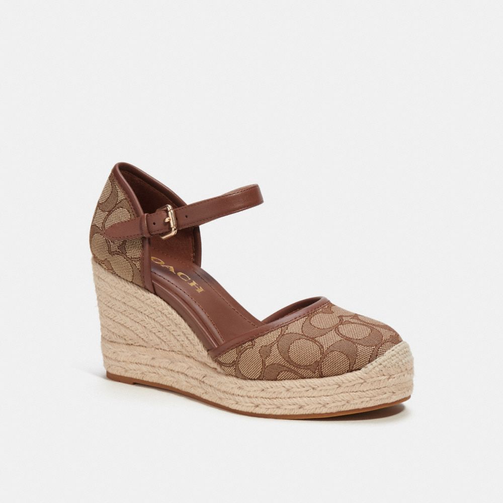 Coach Raine Espadrille In Signature Jacquard In Beige