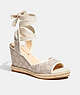 COACH®,PAGE WEDGE,Signature Jacquard,Stone/Chalk,Front View