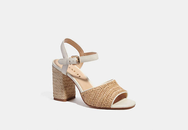 COACH®,MADDY SANDAL,Chalk/Natural,Front View