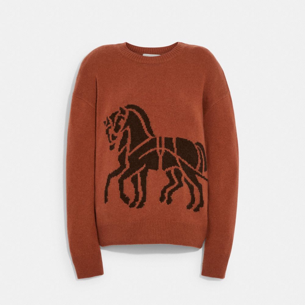 Coach Horse And Carriage Wrap Intarsia Sweater In Brown ModeSens