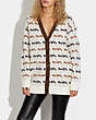 COACH®,HORSE AND CARRIAGE CARDIGAN,wool,Cream,Scale View