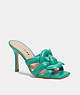 COACH®,KELLIE SANDAL,Leather,Bright Green,Front View