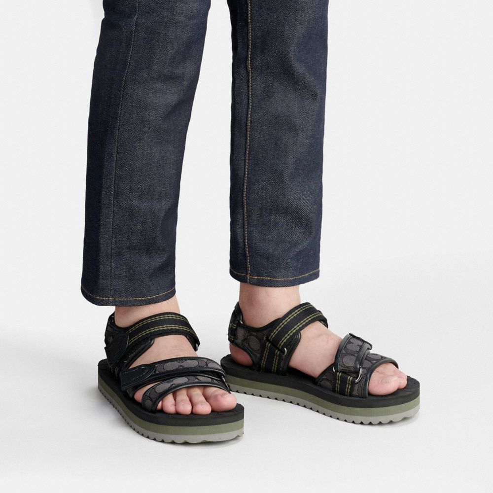 COACH® Sport Sandal In Signature Jacquard