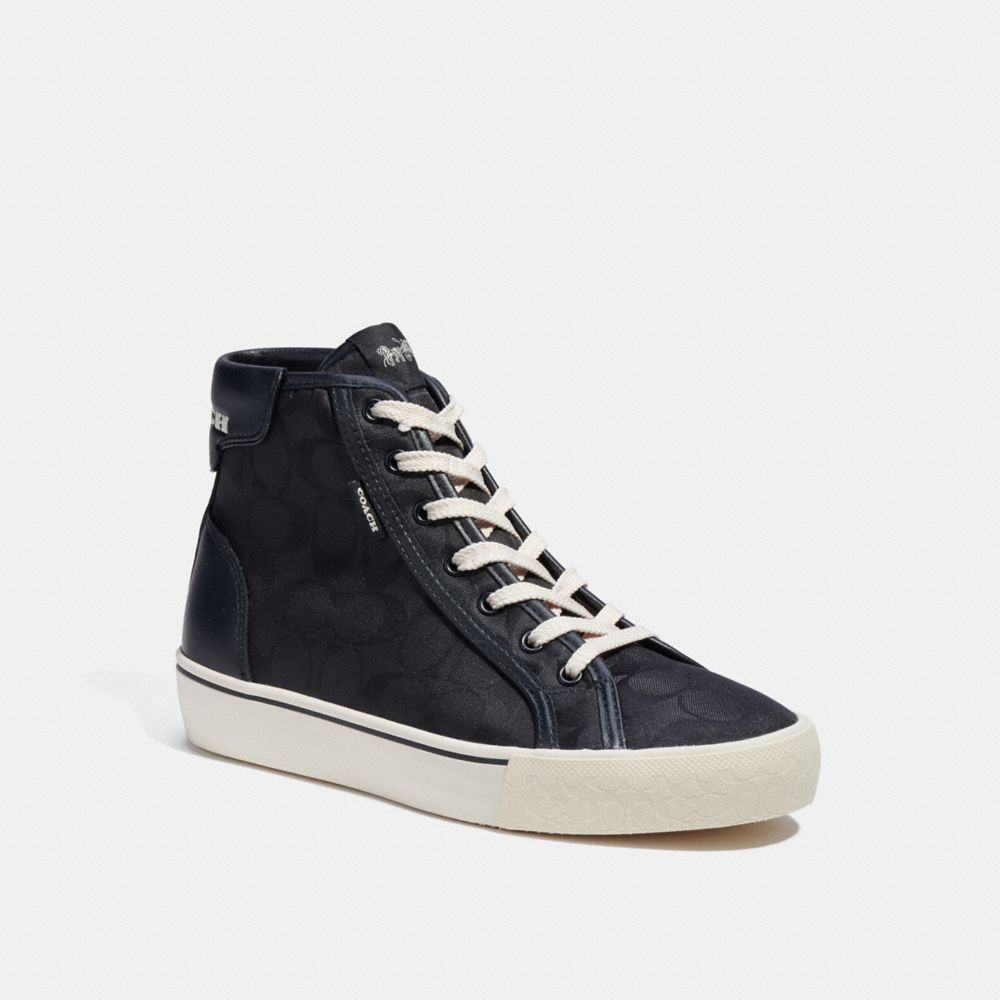 COACH® | Citysole High Top Platform Sneaker In Recycled Signature Jacquard