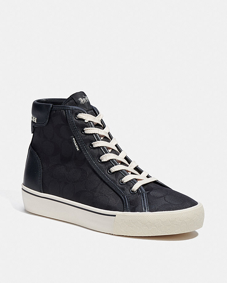 CoachCitysole High Top Platform Sneaker In Recycled Signature Jacquard