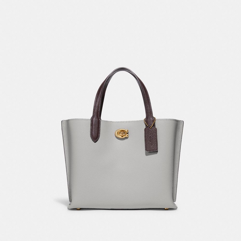 Coach Willow Tote 24 In Colourblock With Signature Canvas Interior In Grey