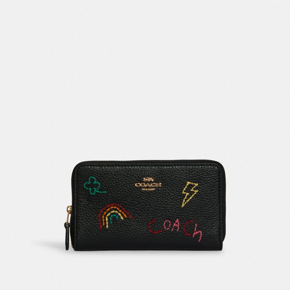 COACH® Medium Id Zip Wallet With Diary Embroidery