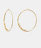 COACH®,SIGNATURE LARGE HOOP EARRINGS,Brass,Gold,Front View