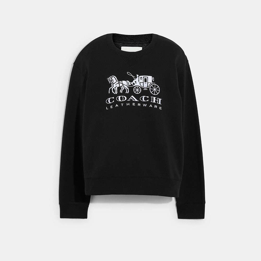 Coach Horse And Carriage Crewneck Sweatshirt In Black