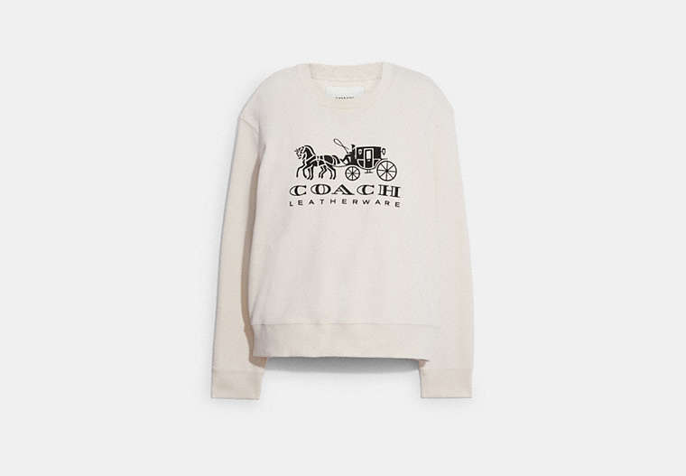Horse And Carriage Crewneck Sweatshirt In Organic Cotton