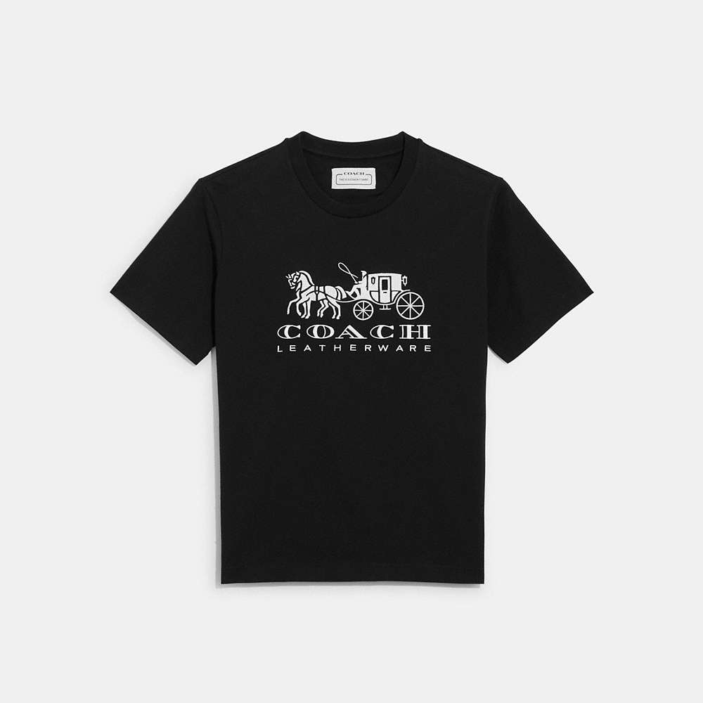 Coach Horse And Carriage T Shirt In Organic Cotton In Black