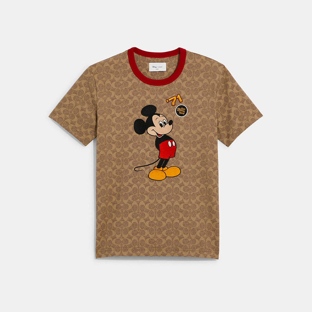 Coach Disney X Mickey Mouse And Friends Signature T Shirt In Organic ...