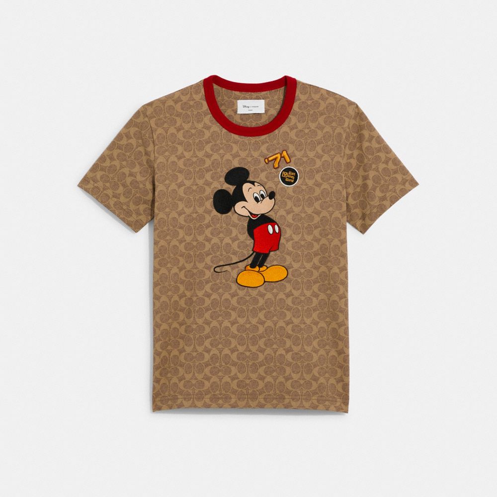 Coach Disney X Mickey Mouse And Friends Signature T Shirt In Organic