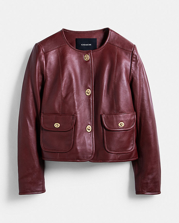 CoachCardi Leather Jacket