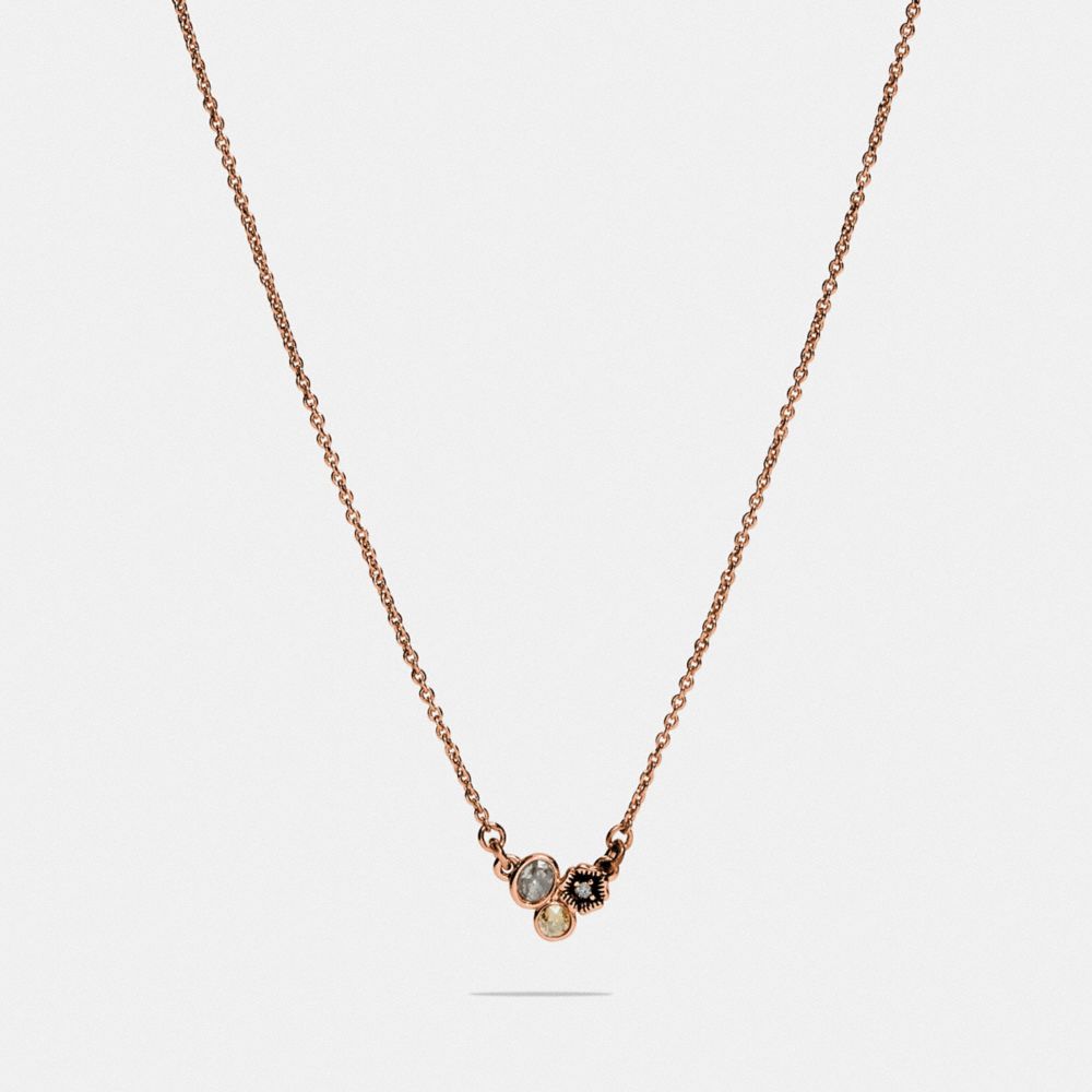 COACH® Mini Tea Rose Cluster Slider Necklace