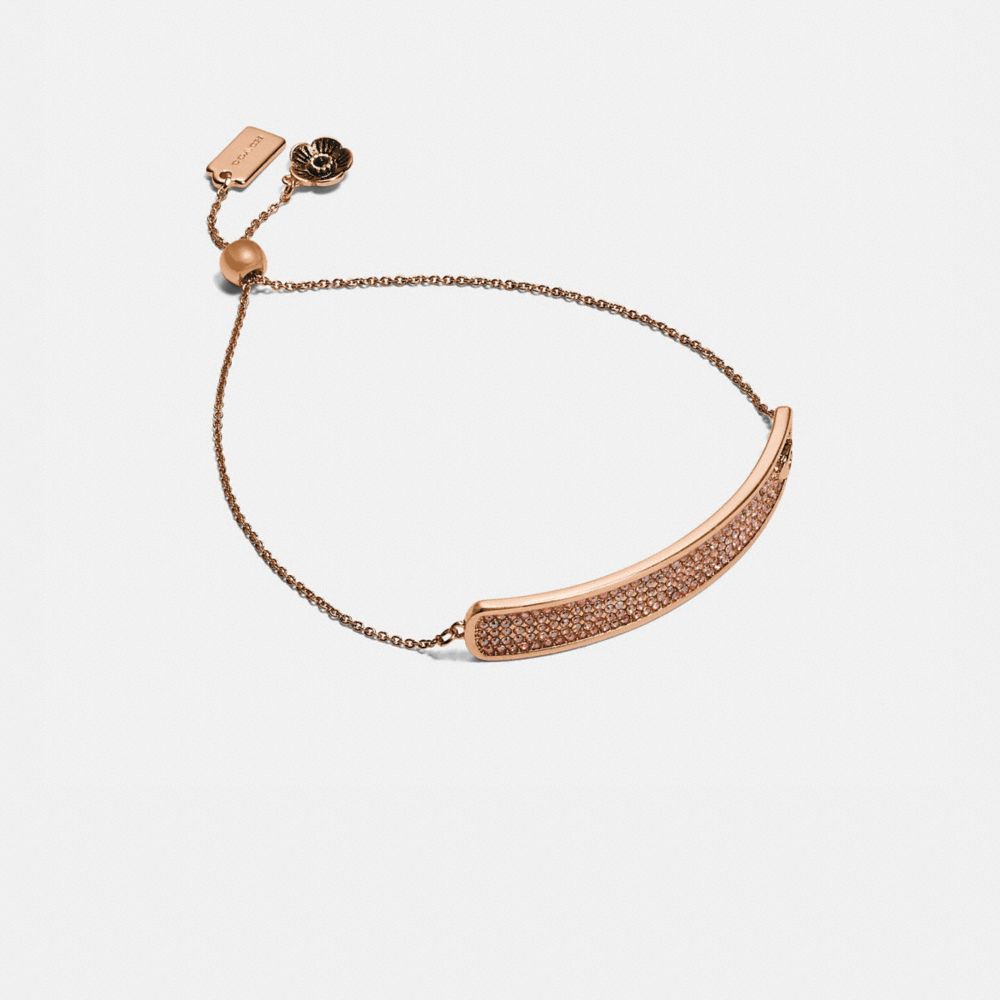 Coach Pave Slider Bracelet In Color<lsn_delimiter>rose Gold/peach