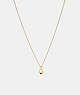 COACH®,SIGNATURE CRYSTAL NECKLACE,Plated Brass,Gold/Clear,Front View
